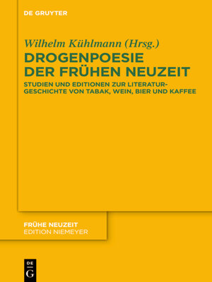 cover image of Drogenpoesie der Frühen Neuzeit